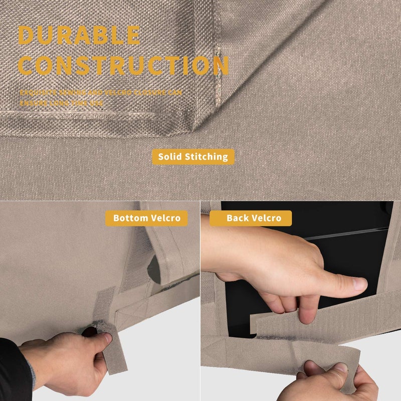 Easy-Going غطاء تلفاز خارجي سهل الاستخدام مقاس 30 إلى 32 بوصة LCD و LED، مقاوم للماء، مقاوم للعوامل الجوية ومضاد للغبار مع قطعة قماش للتنظيف (32 بوصة، بيج)  - Image 5
